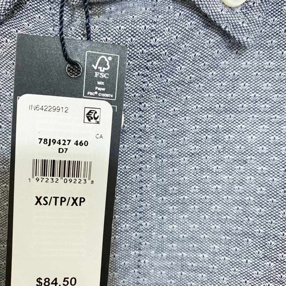 NWT M L XL Mens Tommy Hilfiger Regular Fit Micro Print Shirt 78J9427 460 - Picture 5 of 7